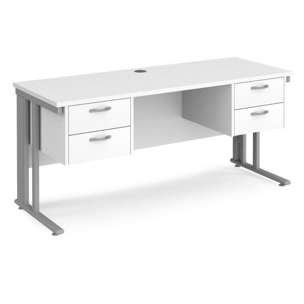 Maestro Cable Managed Desk With Twin Pedestals